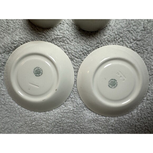 Wedgewood Embossed Queensware Cup & Saucer Ivory And Blue Set of 2 - Picture 5 of 8